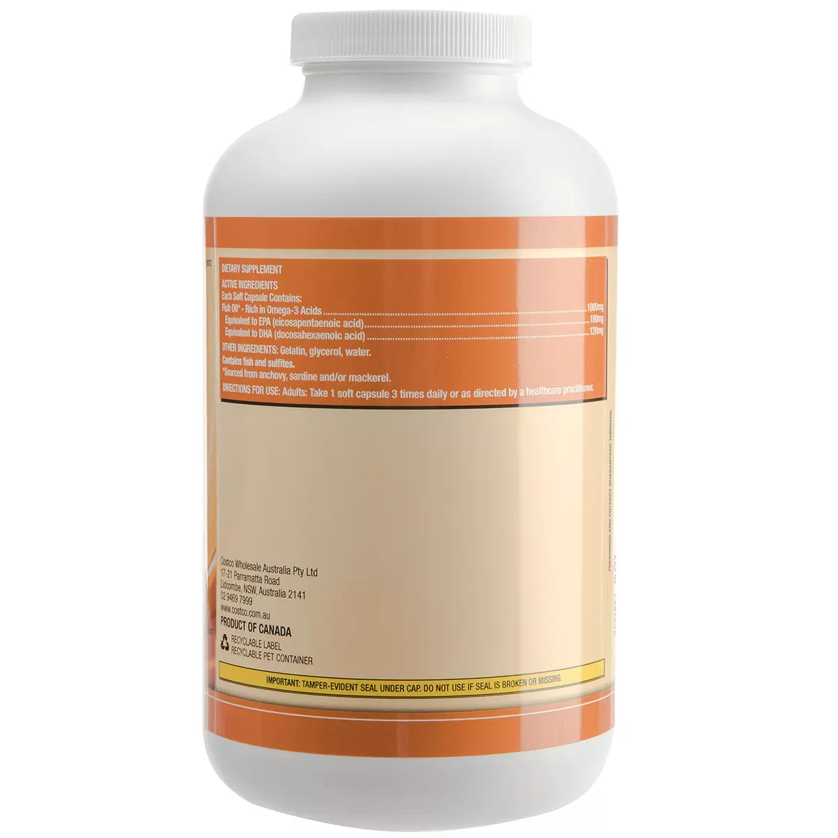 Kirkland Signature Omega-3 Fish Oil 1000mg 400 Capsules